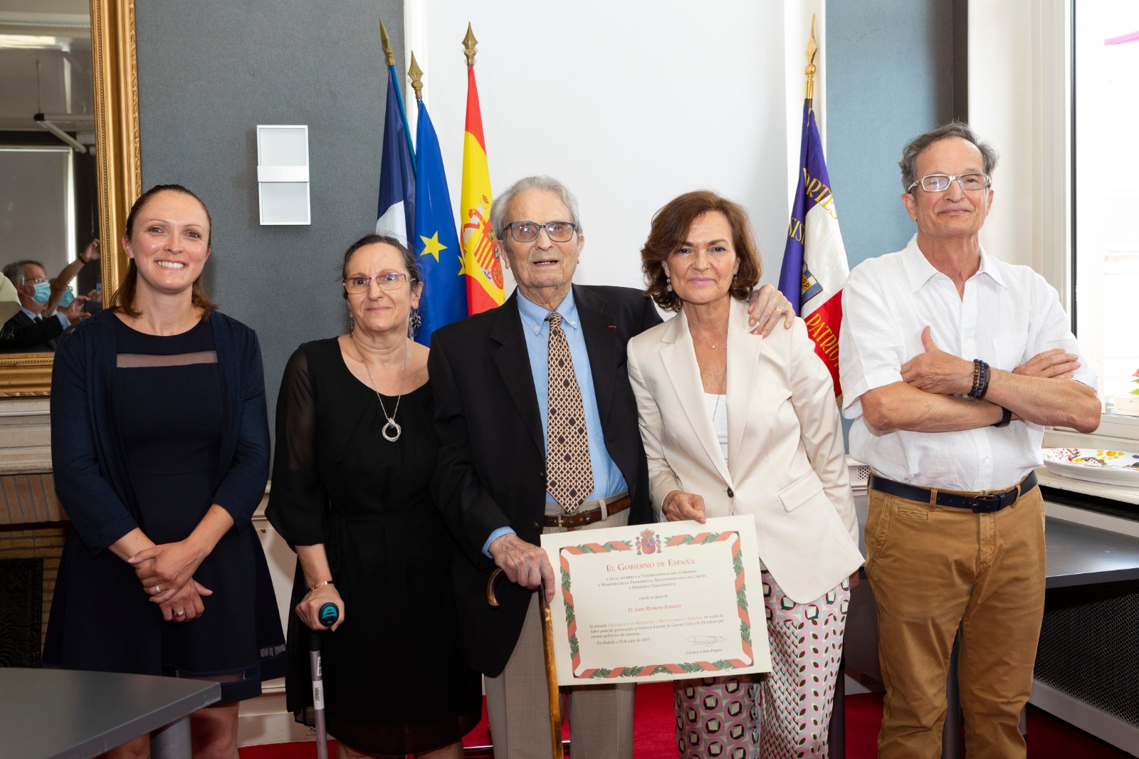 Carmen Calvo, con Juan Romero