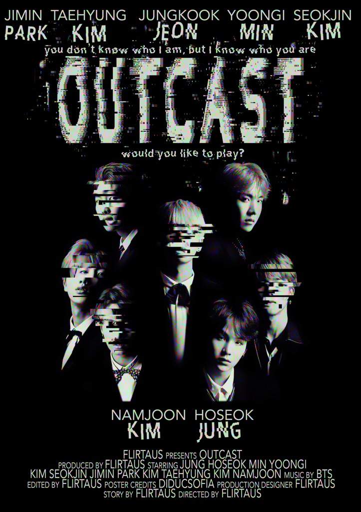 the outcast horror au by @/flirtaus !!! the most iconic one we trended worldwide never an au got this much attention ever you can read it here :  https://www.facebook.com/BTS-Outcast-AU-2126919067589367(janv 2018)
