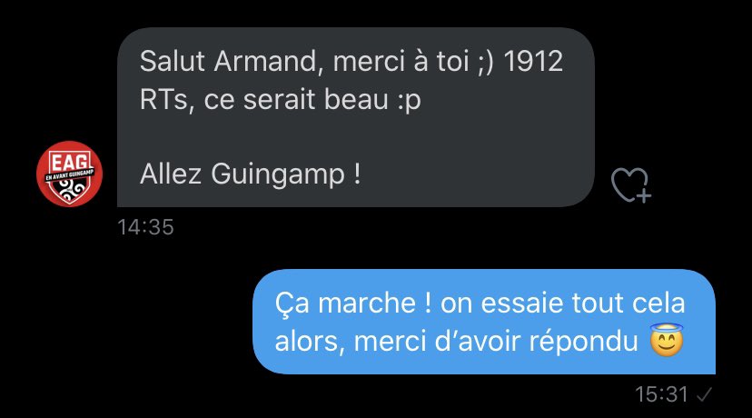 Armantaloo's tweet image. OK LES GARS JE COMPTE SUR VOUS LA ! 🙏🏼
1912 RT POUR AVOIR LE MAILLOT DE L’@EAGuingamp, on peut le faire !
