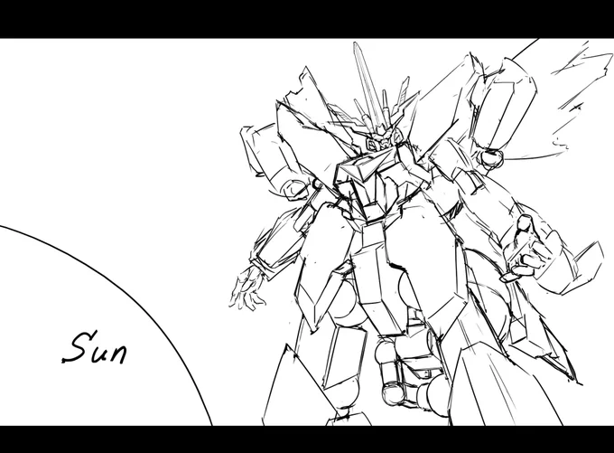 ラフ描いてみた。あ、これはちょっとしんどいかな。。。#リライジングガンダム #g_bd 