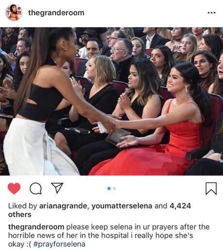 Ariana's likes on Instagram posts related to Selena.