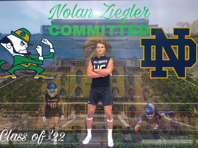 nolanziegler24's tweet photo. I have grown up going to Notre Dame games celebrating my Irish lineage since I was born on St. Patrick Day. ND has a special place in my heart and I am proud to announce I’m committing to The University of Notre Dame! #goirish ☘️☘️☘️ https://t.co/EH6wcOvDY0