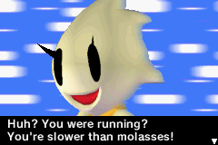oncotd's tweet photo. Spirit of Speed
First appearance: Yoshi Topsy-Turvy (GBA)
The spirit guarding chapter 4 of the Forbidden Pop-Up Book. She challenges Yoshi to reach the goal within a set amount of time. https://t.co/xxWnwysMTE