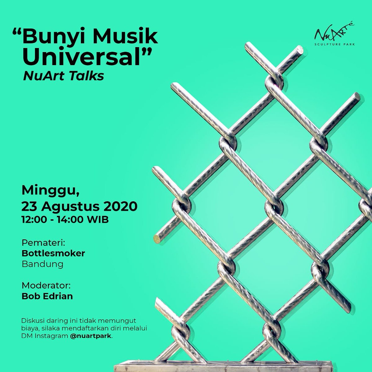 NuArt Talks besok bareng <a href="/bottlesmoker/">Bottlesmoker</a>~ daftar di tautan ini, yuk bit.ly/317ybwt