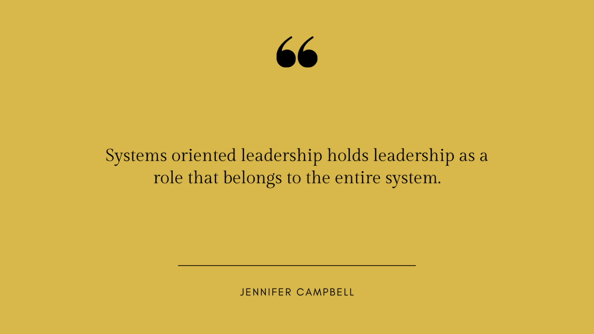 Systems oriented leadership holds leadership as a role that belongs to the entire system.

#leadership #shiftthesystem #systemsthinking #systems #transformation #change