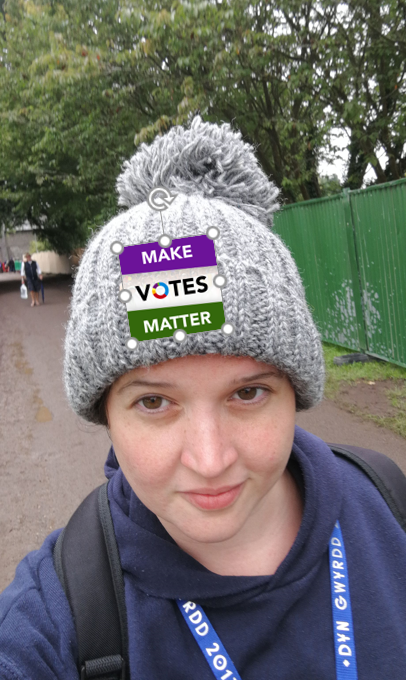 Here's me  @GreenManFest 2017, photoshopped to remind you all that we need to  #MakeVotesMatter (5/6)