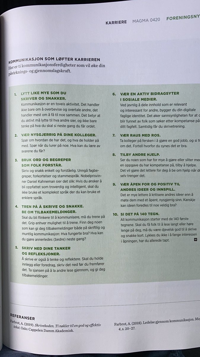 runearnes's tweet image. Bra artikkel av @afarbrot i siste Magma om hvordan kommunikasjon kan øke påvirkning og gjennomslagskraft !