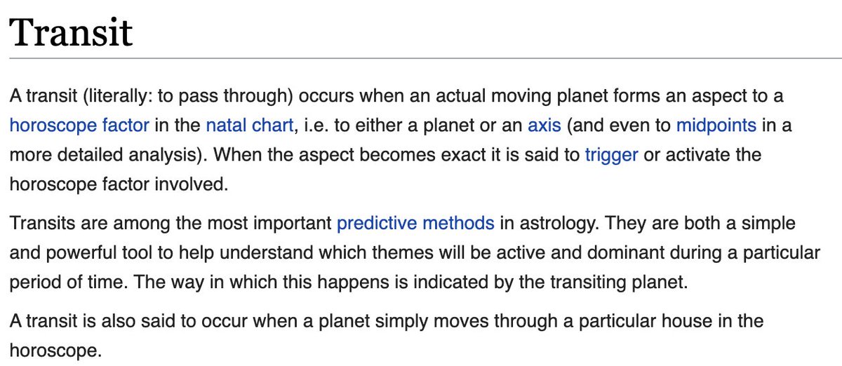 It does not appear that writers of dictionaries, etc. of astrology are aware of the fact that 'transit' is now a polysemous word. The current  http://astro.com  article on transits  https://www.astro.com/astrowiki/en/Transit only mentions the word's use in its natal context...