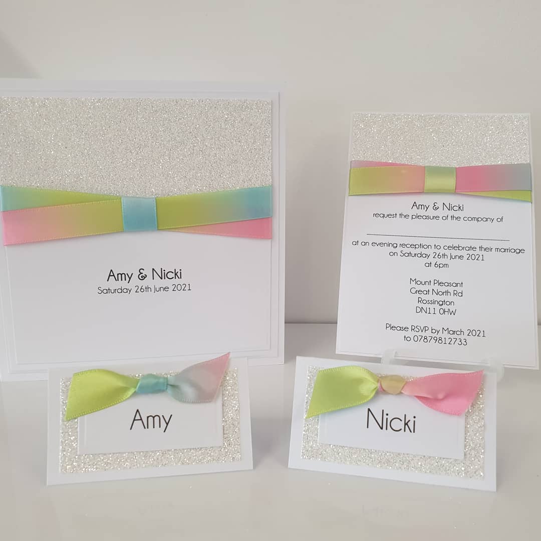 Our stunning Rainbow Ribbon Wedding Stationery 🌈

#loveislove 
#yorkshireweddings