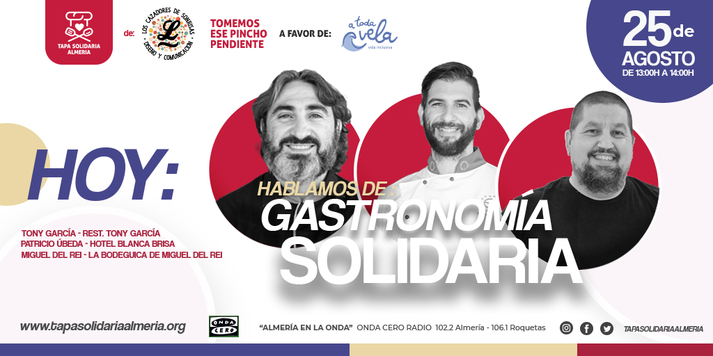 Tartar de guacamole y salmón,taco de pato a la naranja, usuzukuri de pez espada!
#Tapasolidariaalmeria es calidad!😋
A la 1⃣,en <a href="/OndaCeroAlmeria/">Onda Cero Almería</a> #hotelblancabrisa, #bodeguicamigueldel y <a href="/TonyGarciaAhv/">Tony García</a> ,en bandeja de plata.🍽
<a href="/aytoalm/">Ayuntamiento de Almería</a> <a href="/dipalme/">DIANA P. ALDANA</a> <a href="/Cajamar/">Grupo Cajamar</a> <a href="/pan_hidalgo/">Pan Hidalgo</a> y colaboradores