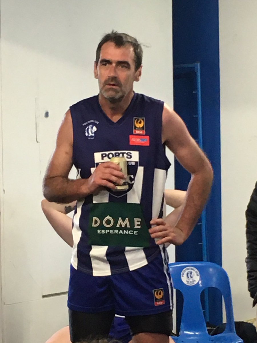 Ports_FC's tweet photo. 380 games, 150 today for us. Life membership. Premiership coach &amp; player plus too many awards to count. The Bennier family are a fantastic family and we are fortunate to have them part of our family. The carbon dating has come back and he’s not far off 50. Well done Jack! https://t.co/MSzPNvxlGh