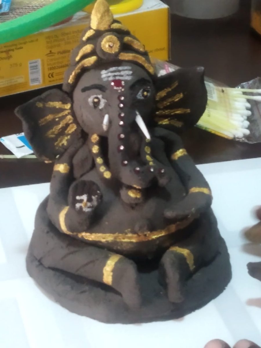 Some Glimpses of this  #GaneshChathurthi..Beautiful handmade Murthies (idols), by the children of Panbattu vaguppu ( weakly cultural classes) conductedHindu Annaiyar Munnani, ladies wing of  #Hindumunnani #JaiGanesha2020(Part 1)