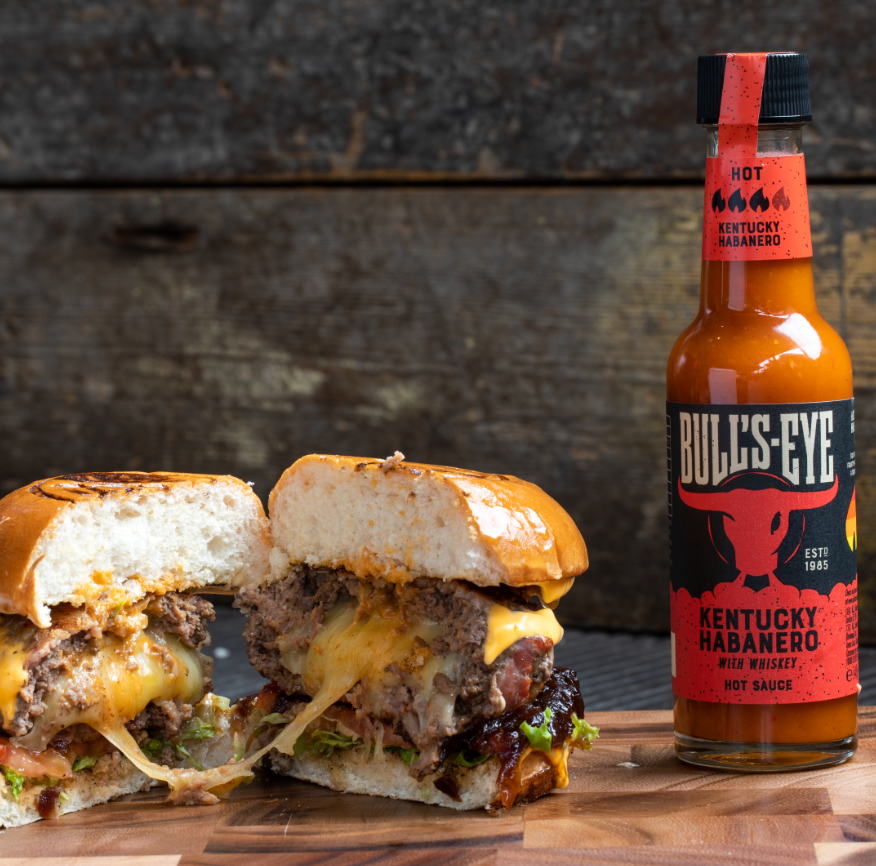 The verdict is in! You have chosen Hugh’s Melt in the Middle Bacon Wrapped Burger with the almighty Bull’s-Eye Kentucky Habanero Hot Sauce!! 🔥

Live on the menu this weekend only - be sure not to miss out!