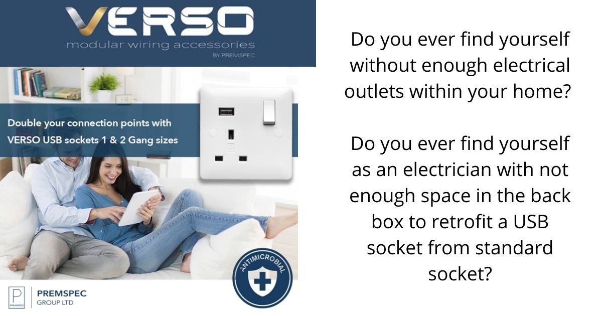 anniemckinney's tweet image. Verso USB sockets, with a 3.1A rating, come in both one and two gang versions. Both sit neatly within a standard 25mm back box. Both giving the end client additional outlets for the smart devices, and a lifetime guarantee!

#USBsocket #smartphone #charging #electrician #sparky
