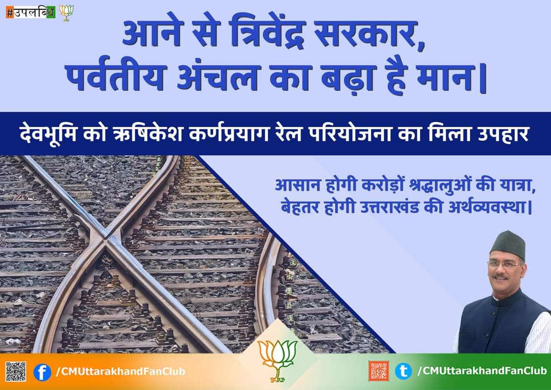 आने से त्रिवेंद्र सरकार, 
पर्वतीय अंचल का बढ़ा है मान।
#cmuttarakhandfanclub
#trivendrasinghrawat
#BJP4UK
