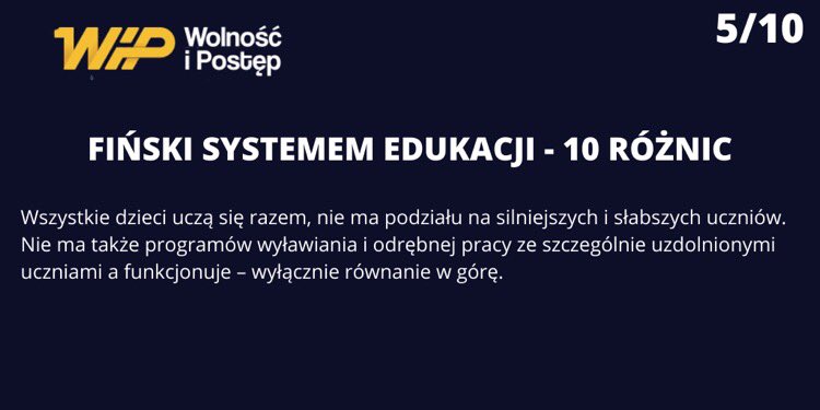 wolnoscipostep's tweet photo. 5️⃣ #WolnośćiPostęp.
Dlaczego system fińsnki jest korzystniejszy? 

Więcej: 
📄: https://t.co/Xxmy7kdmwo… https://t.co/FTRRo7AxmO