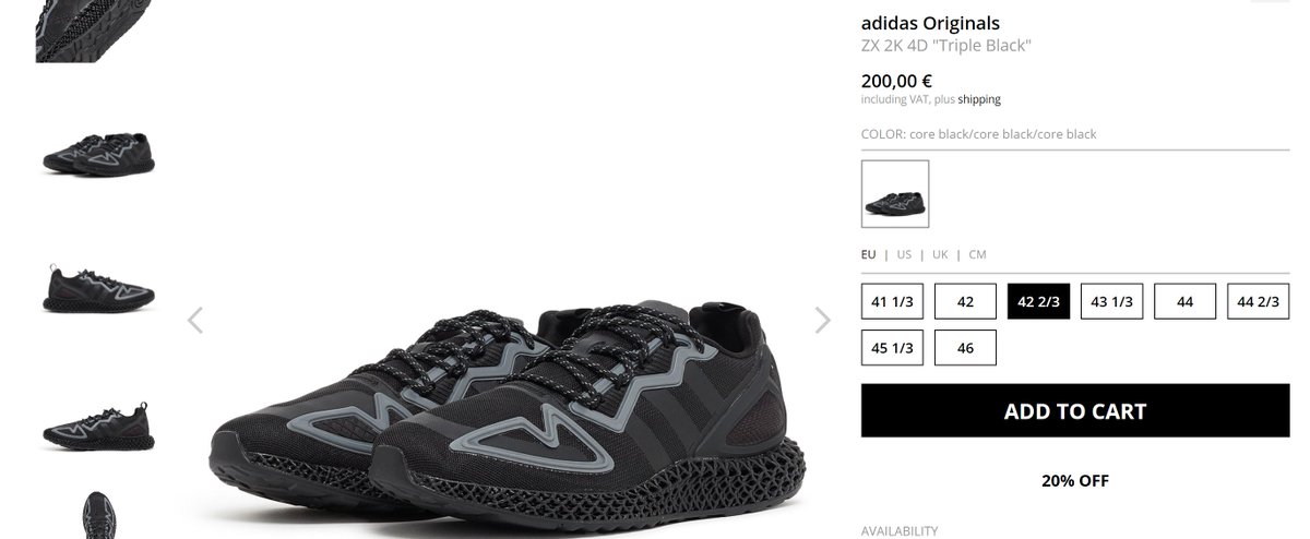 adidas zx 2k 4d triple core black