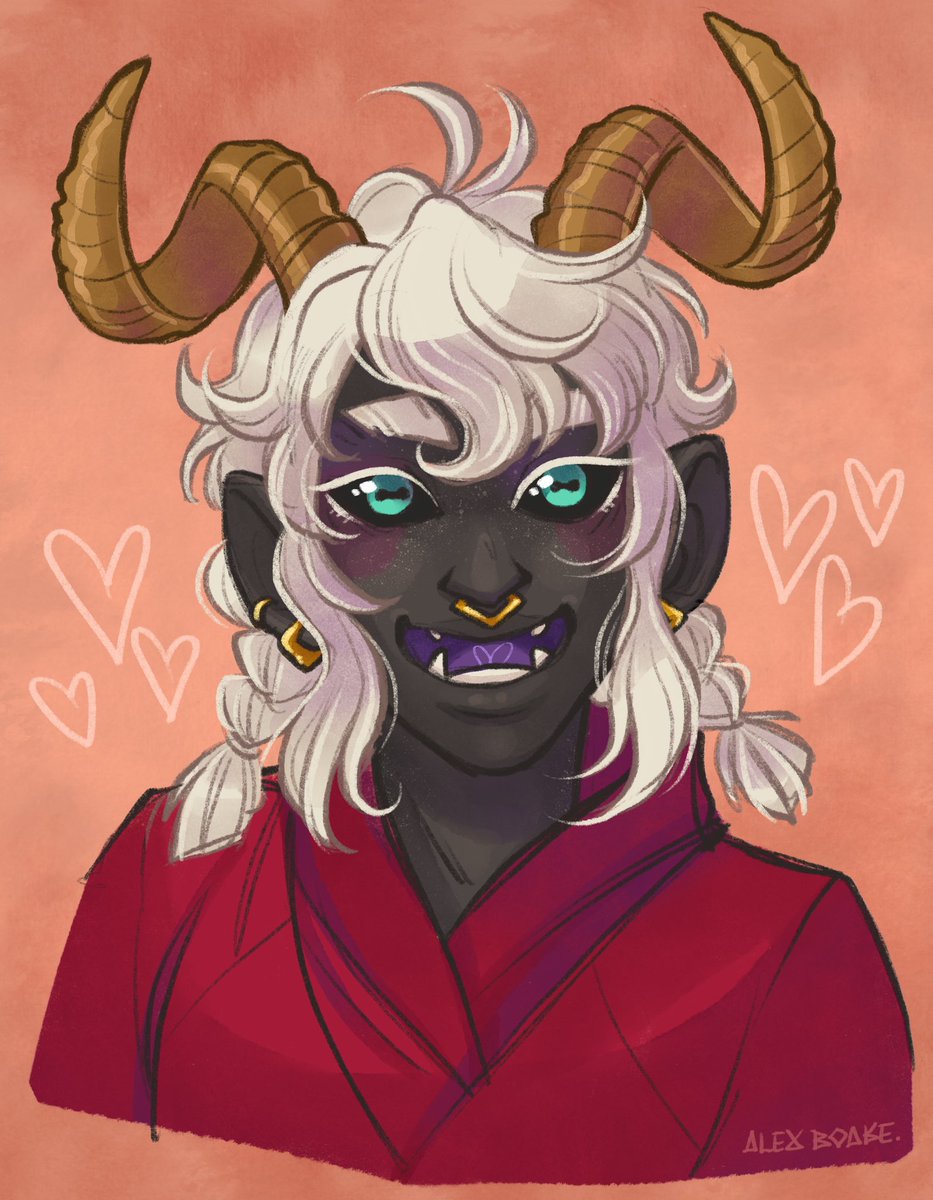 I have too many already but here’s Arkady Valvenom, a fun loving, fun having, fashiòn wearing enby (he/they) wild magic sorcerer boi