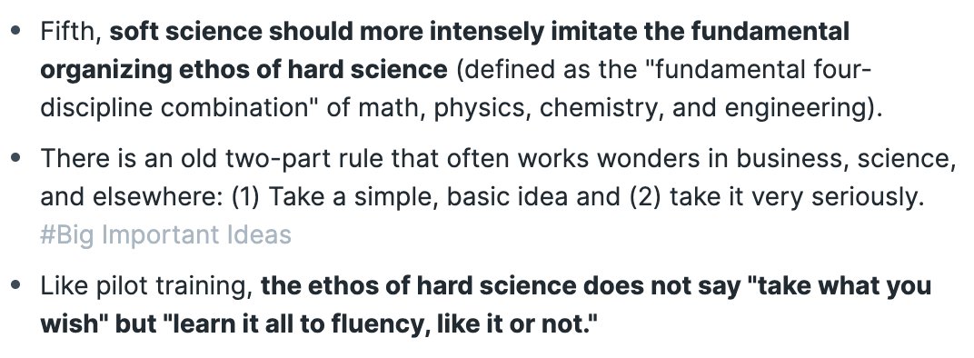 24/ People have confused science and opinion because they're unsure and to become sure is far too complicated. The ethos of "do whatever you want, harm no one" leads to the same ends of "take what you like, ban what you hate."Our mental models need upgrades of reality checks