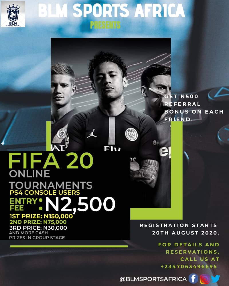 CollectionDix's tweet image. Hi guys the good news of this online tournament to those of you who does not play you can invite as many of your friends to register and get #500 each on anyone u invite so therefore u can still mk money without playing all you need to do is 
Just retweet like #TwitterNG