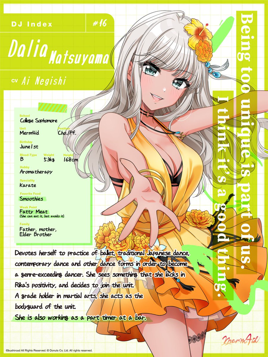 Merm4id (1/2)A college DJ unit with a sexy and mellow theme. Bringing "good vibes"  through their performances, they aim to become celebrities.