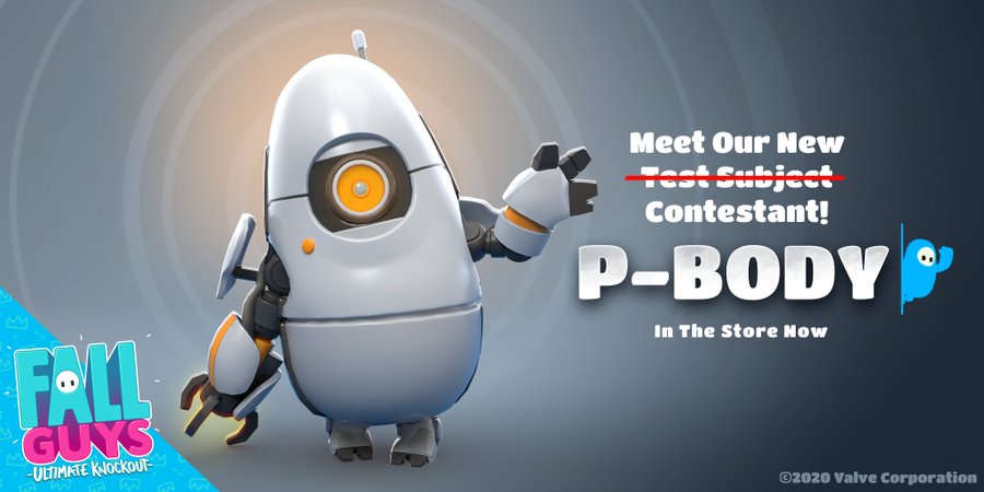 Fall Guys コラボスキンに Portal 2 より P Body が登場 ゲーム内ショップで上下それぞれ5クラウンで購入可能 ゲーム エンタメ最新情報のファミ通 Com