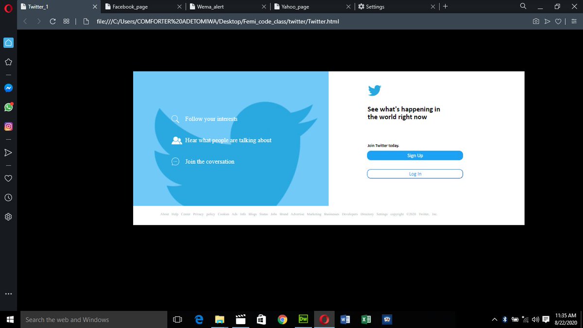 xFILS_'s tweet photo. So I've been working on some codes for the past few days and this is what I came out with. I just started learning but I feel happy to be able to get to this point. 
#Augustcohort #wetindeycodeacademy @wetindeyapp @mmanwu_gambino @Winnie_cypher https://t.co/FoMpedJS5f