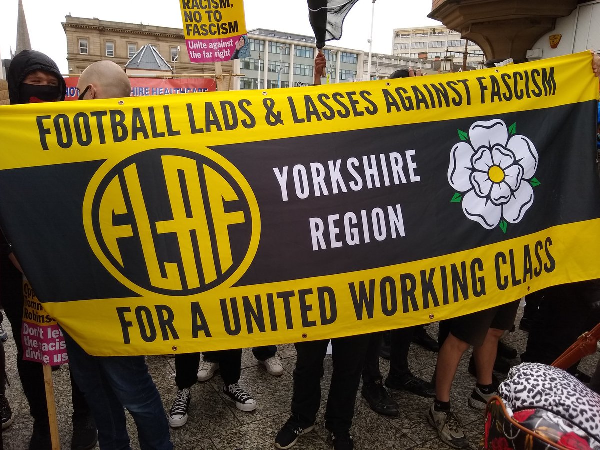 Our demonstration is being support by real football fans against the far right. Upholding Brian Clough' honour in fighting racism.
