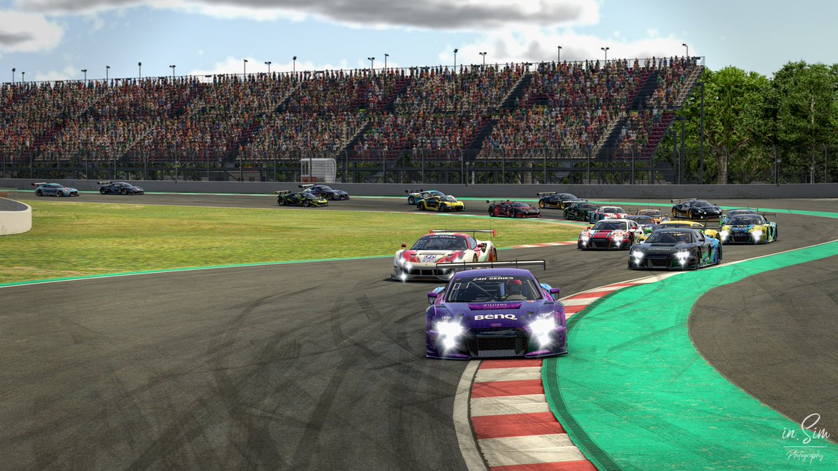 24HSERIES's tweet photo. 10 hours of racing left in the Virtual 12H BARCELONA powered by @raceunion1

After a short red flag situation racing is back and we're ready to go full throttle! 💪

#12HBARCELONA #24HSERIES #virtual #racing #iRacing #esports #simracing @JimmyBroadbent https://t.co/BkfyqXEbvC