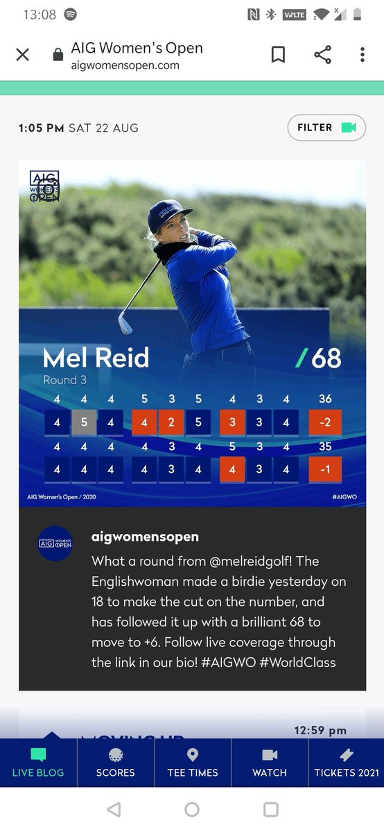 RuralDavie's tweet photo. #OntheRounds with @RuralDavie watching the @AIGWomensOpen this morning - here we go @melreidgolf! What an immense round ๐โณ @ryandez11 #backinthehunt #AIGWO #WorldClass https://t.co/KLiSIOXjkn