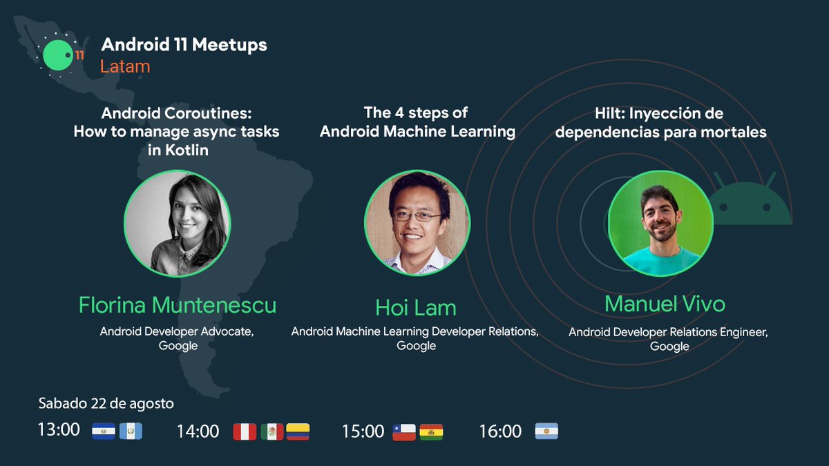 eduardomedina's tweet photo. Y para cerrar una semana completa de puro Android tenemos estas 3 grandes charlas por el equipo de Google
https://t.co/8dsR3Kmphv
#Android11LATAM #android #kotlin #latam https://t.co/ATYuvou5zc