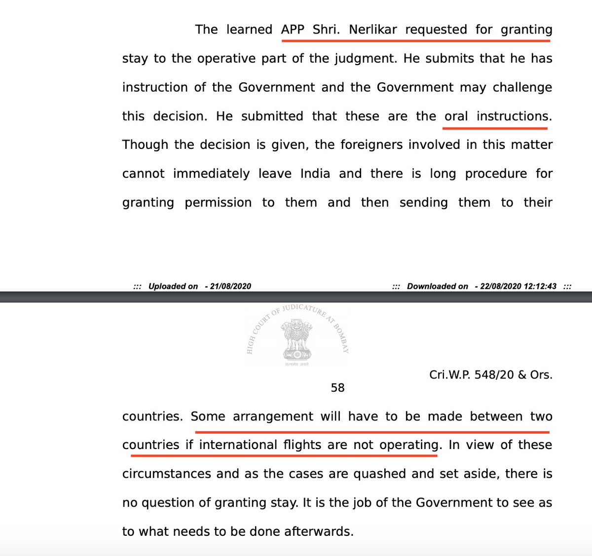 The state government sought a stay on the order of the High Court (Tablighi matter)High Court: There is no question of granting stay.  @CMOMaharashtra Tablighi  #TablighiJamaat  #CAA @OfficeofUT