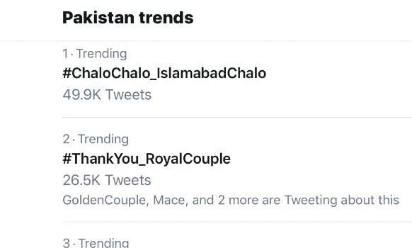 They took over the Pakistan trends when they visited late last year 