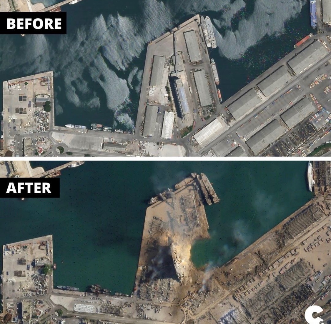 It happened at the Beirut port which is the main entry for imported food & medical supplies in Lebanon, the 1km area around the explosion has been completely wiped out. Damages have been reported up to a 10km radius leaving 300,000 homeless,countless of them lost their businesses