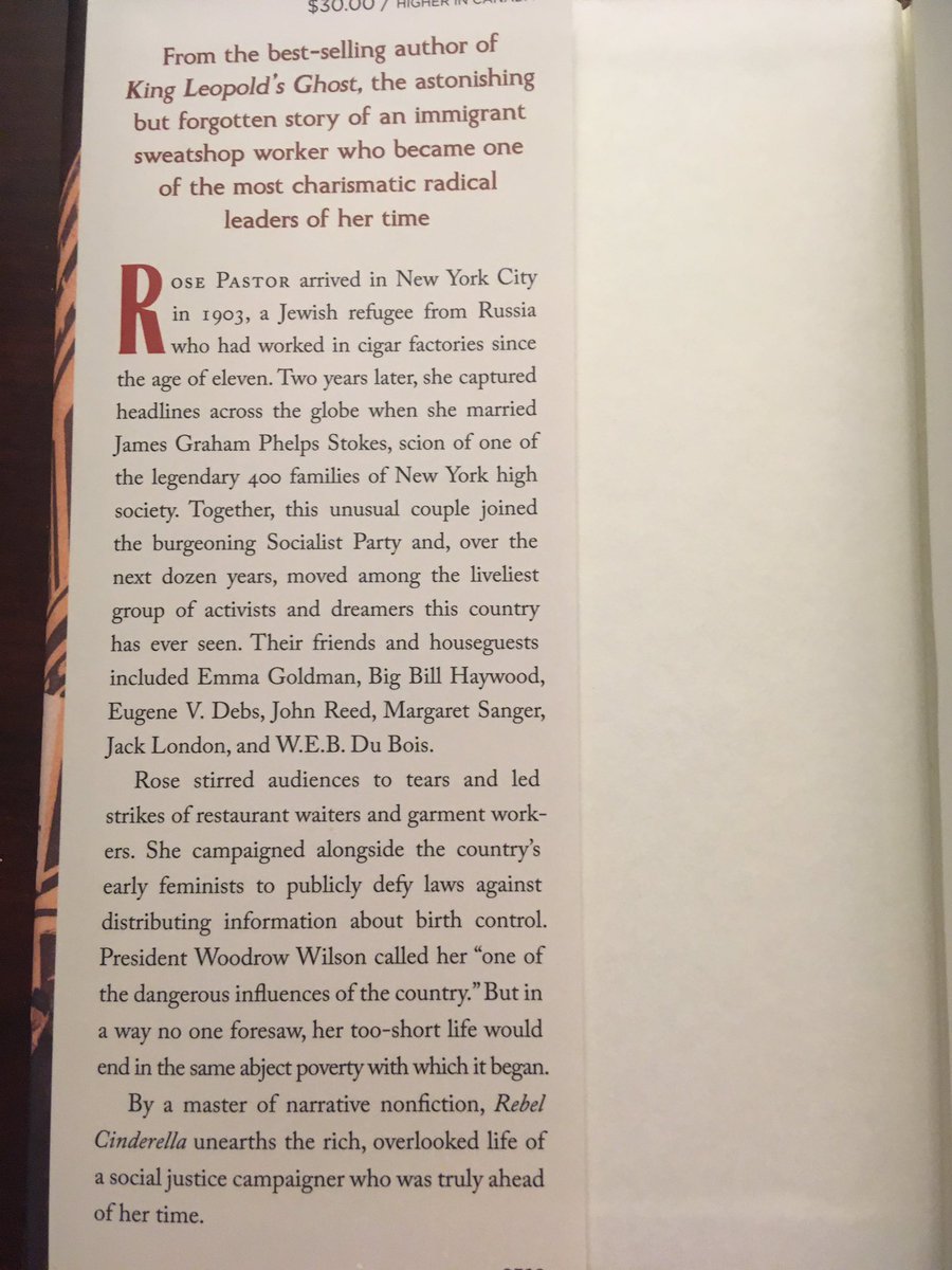 Suggestion for August 22 ... Rebel Cinderella: From Rags to Riches to Radical, the Epic Journey of Rose Pastor Stokes (2020) by Adam Hochschild.