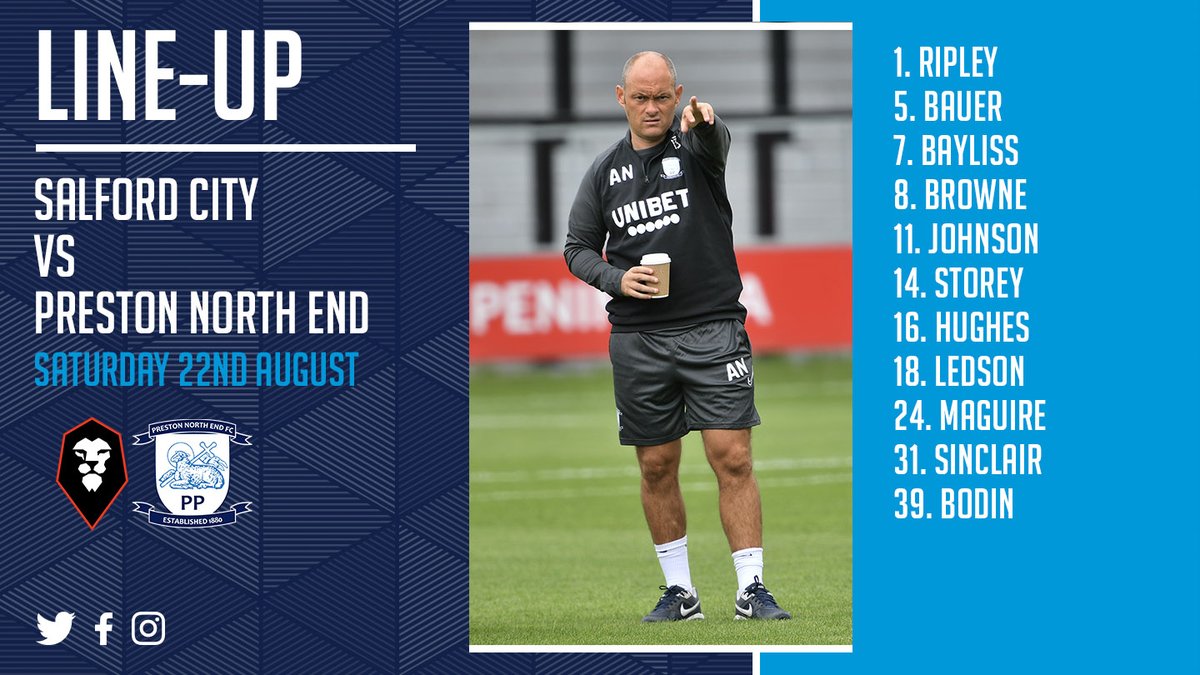 📋 TEAM NEWS: This is how North End line up against @SalfordCityFC this afternoon. 👇 #pnefc