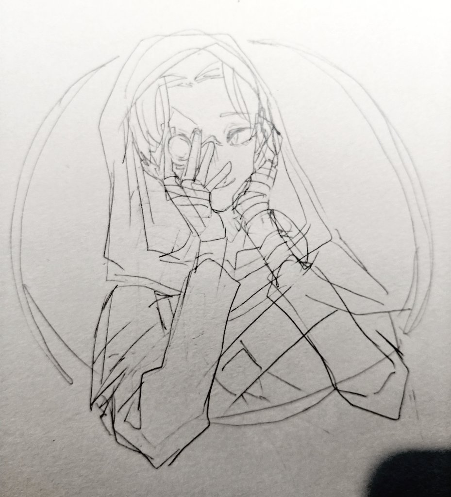 デジタル絵も下書きはアナログです 