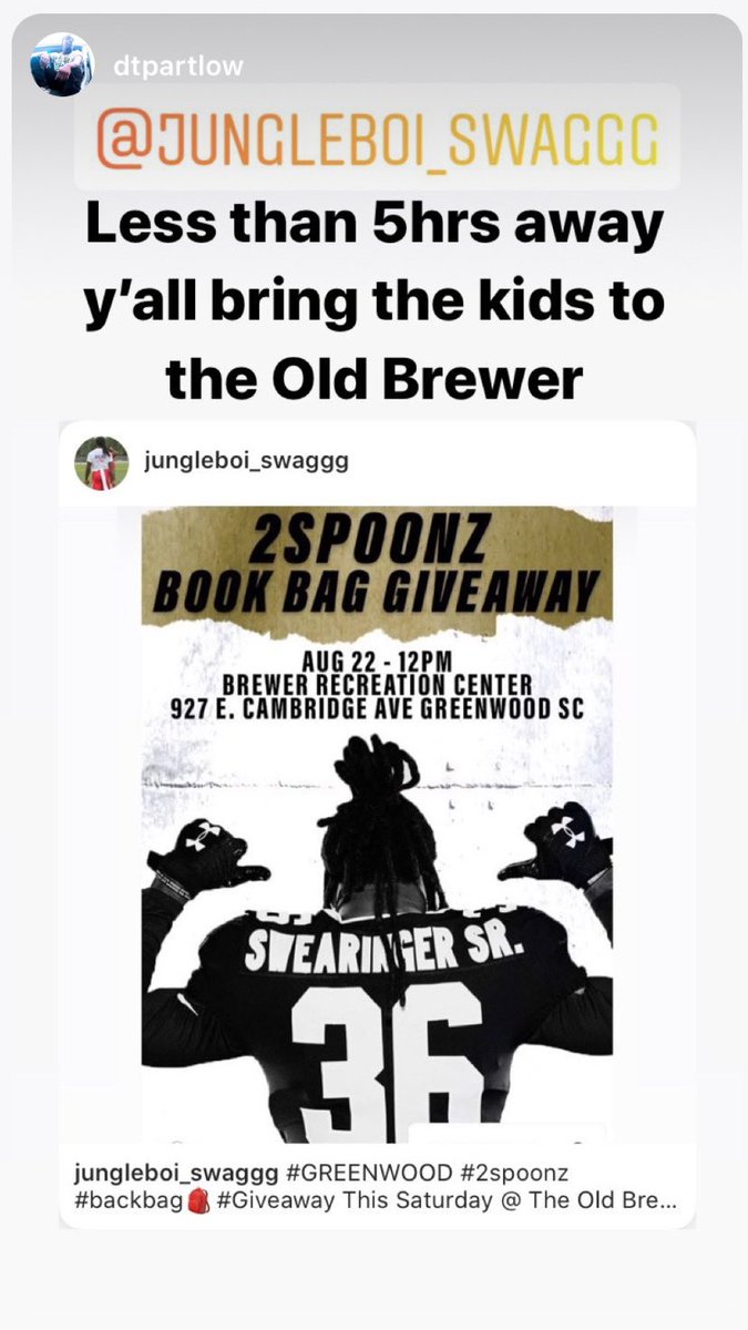 JungleBoi_Swagg's tweet photo. Today Bookbag Giveaway In Greenwood, Sc! #2spoonz Bookbag giveaway!! https://t.co/C2h6wvPo0w