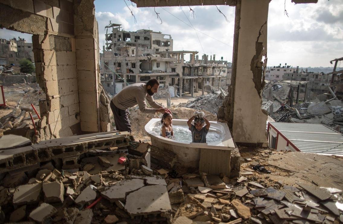 2. Israel targeted residential buildings on purpose.This is a war crime.The UN estimates 178,000 homes were damaged or destroyed and 100,000 Palestinians left homeless.Israel then barred construction materials going into Gaza to prevent rebuilding, leaving people in rubble.