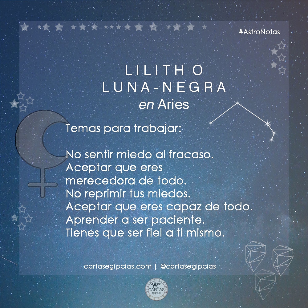 cartasegipcias's tweet image. #AstroNotas | Desde #Enero2020 el punto matemático, #Lilith o #LunaNegra está viajando por el signo de #Aries, encuentro que está sacudiendo nuestra energía y nos está dando el valor de confrontar a nuestros traumas y aquellas cosas que reprimimos. Más: cartasegipcias.com/28-de-enero-li…