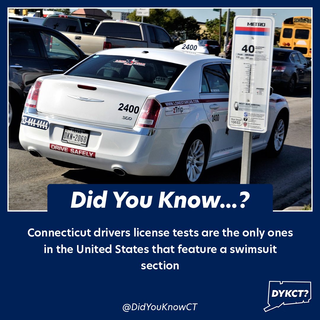 didyouknowct's tweet photo. Did You Know that #Connecticut has one of the hardest #drivingtests in the nation?

#CTFacts #FunFaCTs #DriveSafe #drivingtest #highwaytothedangerzone https://t.co/zwgBfGwIGD