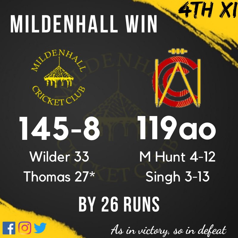 MildenhallCrick's tweet photo. 🏏🏏SATURDAY RESULTS🏏🏏

#5teams1club #MCC #BlackAndYellow https://t.co/JxMgMj443a