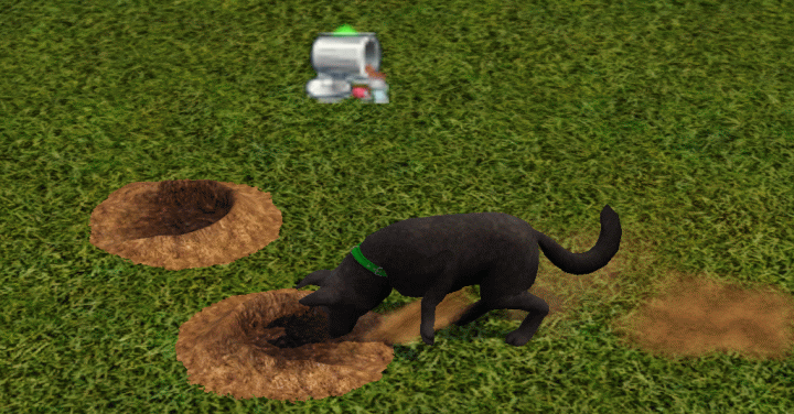 The dogs in this pack carry pretty much carry every thing over from The Sims 2, but they also added a new hunting skill for dogs. After your dog has been trained to sniff out smells, they can dig up rare collectibles and gems around the open world.