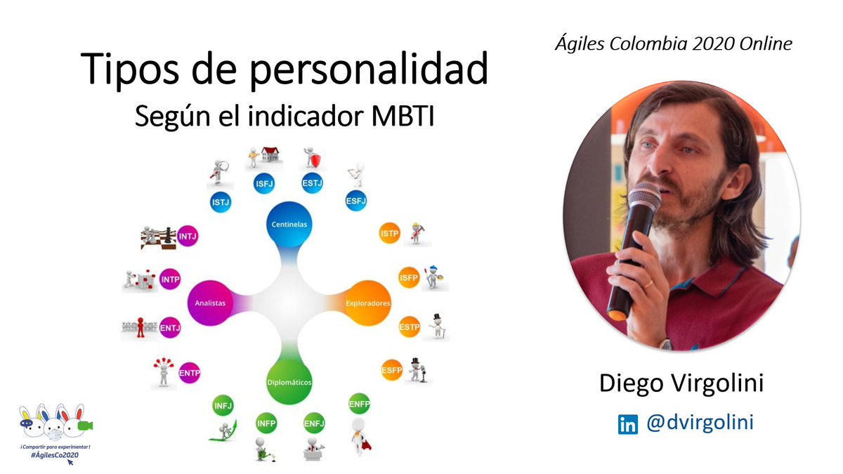 Un sábado más sembrando semillas… Hoy tuve el placer de compartir una sesión de “Tipos de personalidad” en la 3ra jornada de #agilesco2020 #CompartirParaExperimentar