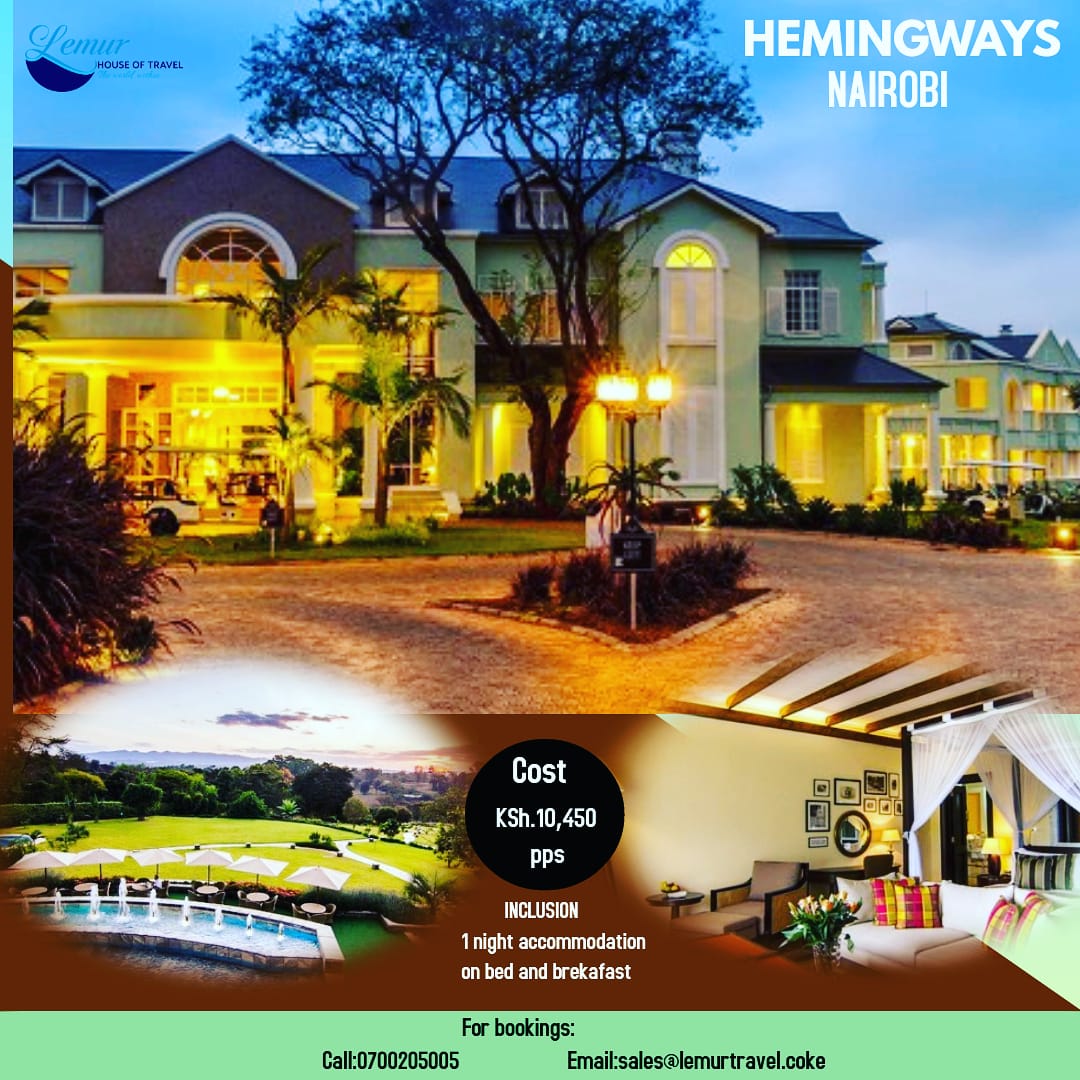LemurTravel's tweet photo. Hemingways Nairobi is the place that will offer you the relaxation and luxury that you are looking for. Book with us a Staycation at one of Nairobi's most luxurious hotels.
#Staycation #HemingwaysCollection #TembeaKenya #magicalkenya #lemurhouseoftravel #lemurdeals https://t.co/tijvSANLEO