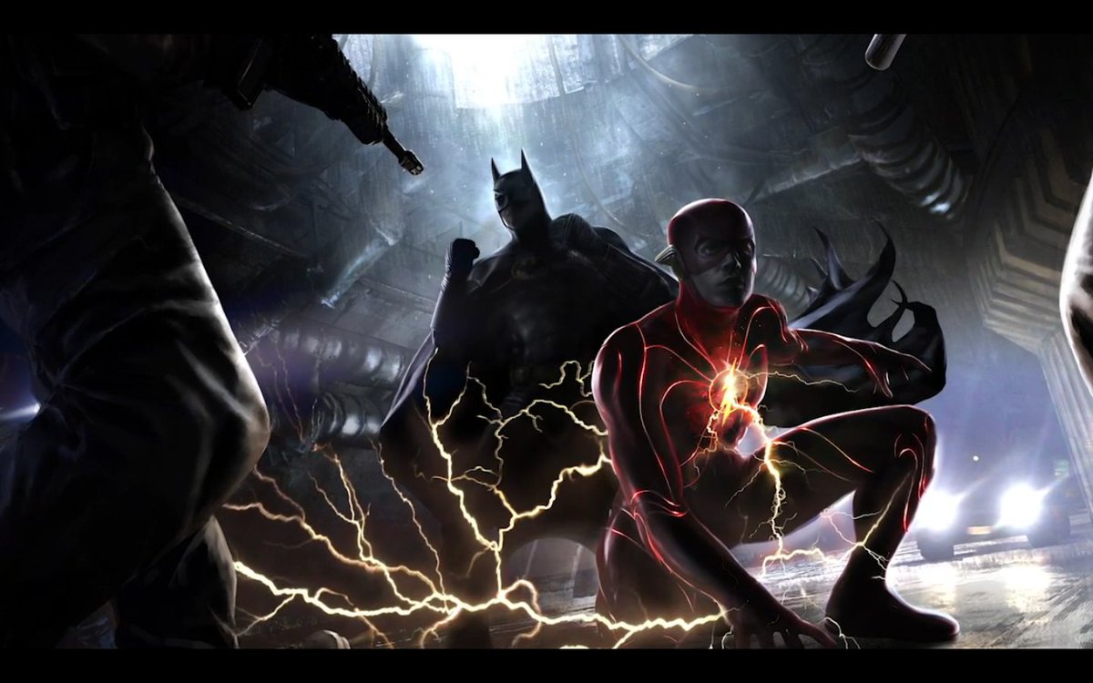 Cinema_NewsMx's tweet photo. #DCFanDome Se mostraron concept arts de "The Flash".

Podemos ver que Ezra Miller tendrá un nuevo traje, al igual que podemos ver a Flash y el Batman de Michael Keaton peleando juntos. https://t.co/ZelYIJm1CY