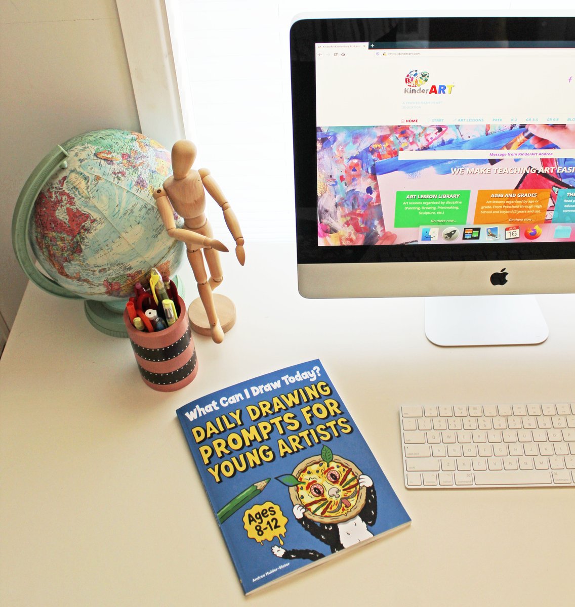KinderArt's tweet photo. My favorite part of writing this book was bouncing ideas off my mom and my 11 year old daughter who - as I type this - is busy drawing on the pages of the first copy (which just arrived this week!). 

You can pre-order your copy here: https://t.co/V1ceVeUkZC https://t.co/P18Zlxus6F
