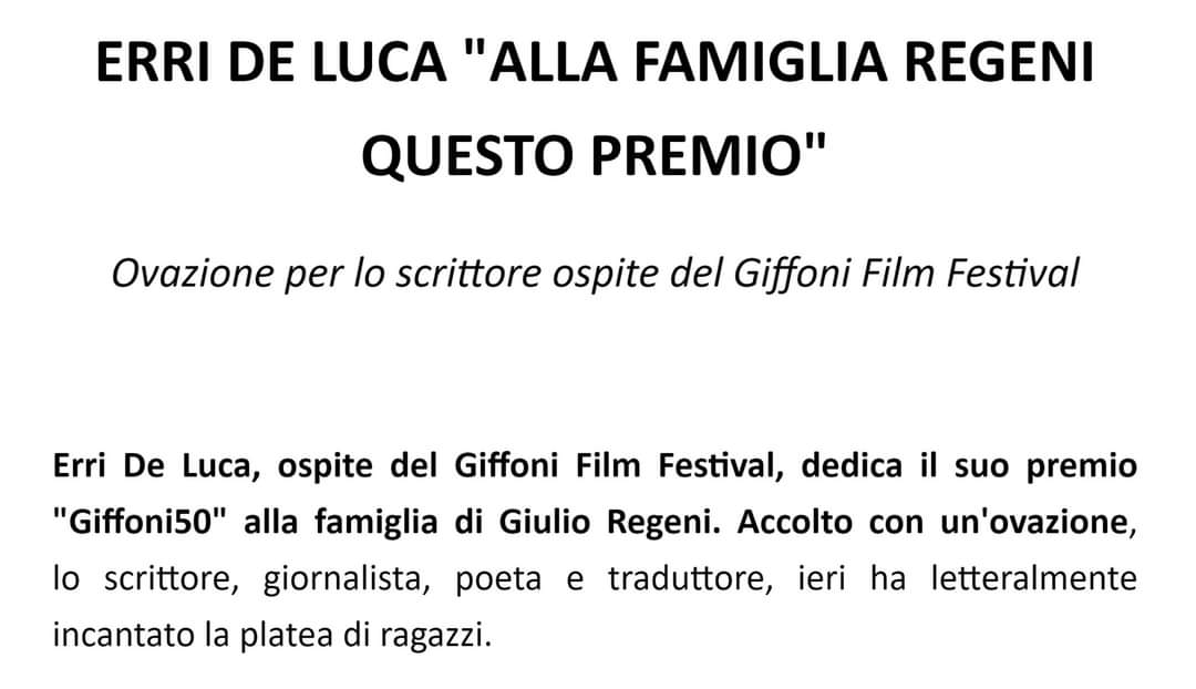 Feltrinelli Editore Evviva Erriders E La Sua Decisione Di Dedicare Il Premio Del Giffonifilmfest Alla Famiglia Di Giulioregeni Giuliosiamonoi Veritapergiulioregeni T Co Jduxuxrwvp