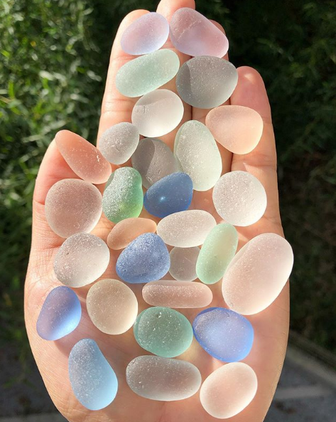 Colourful sea glass found in Japan