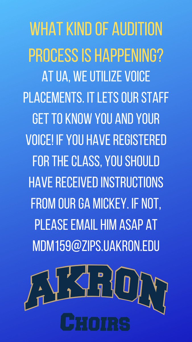 AkronChoirs's tweet photo. University of Akron Choirs Frequently Asked Questions! https://t.co/KXDCM1ahKR